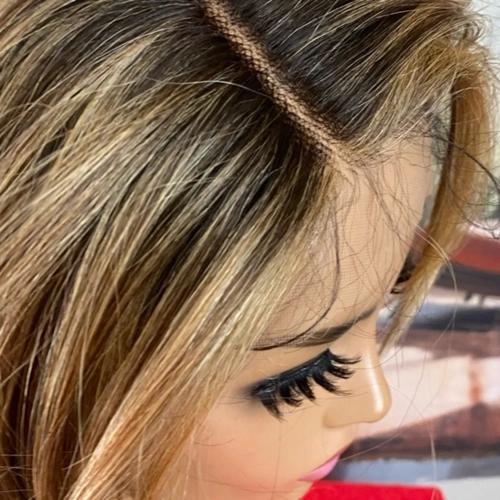NEW rooted lace fronts moon shaped part wig